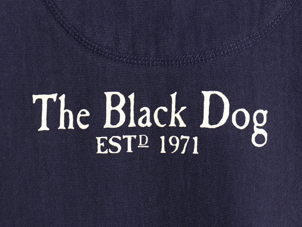 00s The Black Dog ドッグ プリント スウェット メンズ レディース XXL / オールド トレーナー 前V 裏起毛 ヘビーウェイト 大きいサイズ 紺