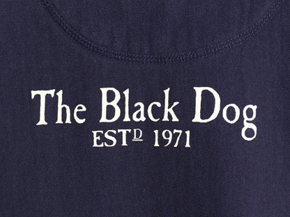 00s The Black Dog ドッグ プリント スウェット メンズ レディース XXL / オールド トレーナー 前V 裏起毛 ヘビーウェイト 大きいサイズ 紺