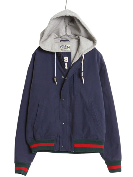 90s ★ ポロ ラルフローレン SPORTING GOODS 91 パーカー ジャケット メンズ M 古着 オールド コットン 裏起毛 ブルゾン フード スウェット
