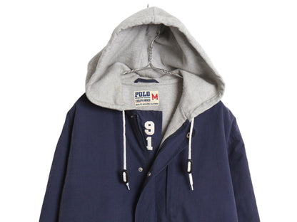 90s ★ ポロ ラルフローレン SPORTING GOODS 91 パーカー ジャケット メンズ M 古着 オールド コットン 裏起毛 ブルゾン フード スウェット
