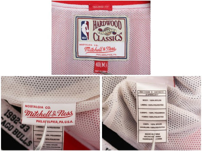 ブルズ ナイロン ウォームアップ ジャケット メンズ M NBA オフィシャル ミッチェルアンドネス スタジャン ジョーダン バスケ ブルゾン 赤