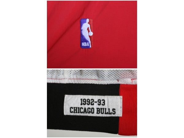 ブルズ ナイロン ウォームアップ ジャケット メンズ M NBA オフィシャル ミッチェルアンドネス スタジャン ジョーダン バスケ ブルゾン 赤
