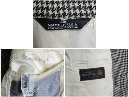 90s USA製 POLO UNIVERSITY CLUB ラルフローレン テーラード ジャケット メンズ L 程/ オールド ポロ ブレザー ウール 千鳥格子 チェック