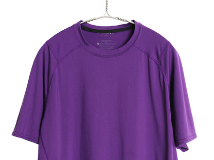 USA製 パタゴニア キャプリーン 半袖 Tシャツ メンズ M 古着 14年製 アウトドア ストレッチ インナー カットソー アンダーシャツ パープル