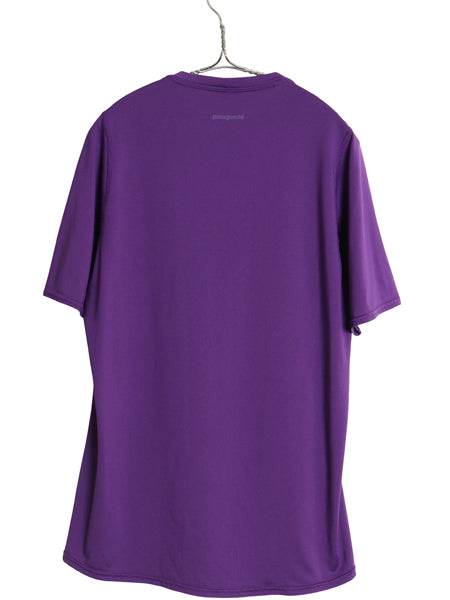 USA製 パタゴニア キャプリーン 半袖 Tシャツ メンズ M 古着 14年製 アウトドア ストレッチ インナー カットソー アンダーシャツ パープル