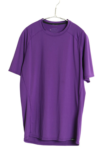 USA製 パタゴニア キャプリーン 半袖 Tシャツ メンズ M 古着 14年製 アウトドア ストレッチ インナー カットソー アンダーシャツ パープル
