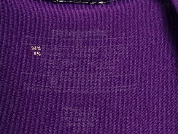 USA製 パタゴニア キャプリーン 半袖 Tシャツ メンズ M 古着 14年製 アウトドア ストレッチ インナー カットソー アンダーシャツ パープル