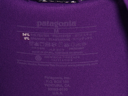 USA製 パタゴニア キャプリーン 半袖 Tシャツ メンズ M 古着 14年製 アウトドア ストレッチ インナー カットソー アンダーシャツ パープル