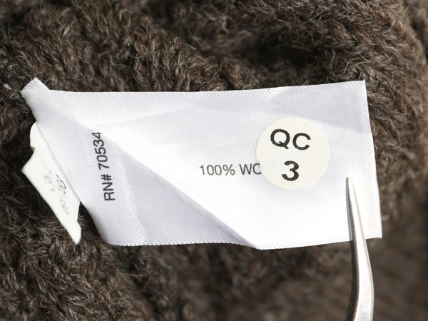 アイランド製 オービス フィッシャーマン ニット セーター メンズ M 古着 アラン ケーブル コットン ウール シンプル 無地 ローゲージ 茶