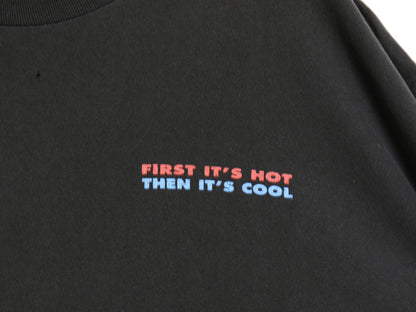 90s USA製 企業 両面 プリント 半袖 Tシャツ メンズ XL / 古着 オールド メッセージ グラフィック シングルステッチ 大きいサイズ ブラック