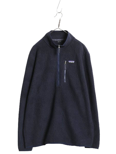 パタゴニア レトロ パイル フリース ジャケット メンズ XL 程 古着 18年製 アウトドア ハーフジップ プルオーバー ジャンパー ボア 廃盤 紺