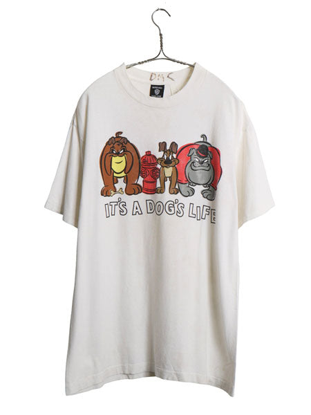 90s USA製 ワーナー キャラクター イラスト プリント 半袖 Tシャツ メンズ L オールド ルーニーテューンズ オフィシャル シングルステッチ