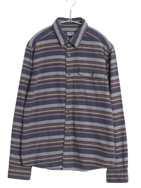 パタゴニア ロングスリーブ フィヨルド フランネル シャツ メンズ S 古着 16年製 アウトドア ボーダー ネルシャツ 長袖シャツ マルチカラー