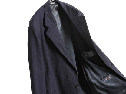 90s USA製 POLO UNIVERSITY CLUB ラルフローレン テーラード ジャケット メンズ XL 程/ オールド ポロ ブレザー スーツ ウール ストライプ