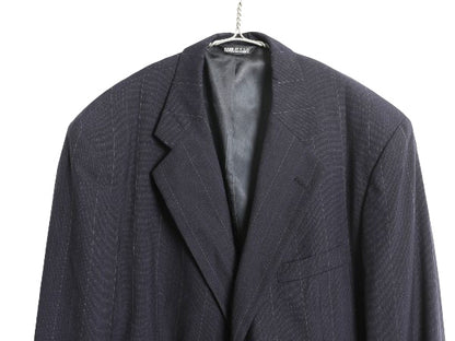 90s USA製 POLO UNIVERSITY CLUB ラルフローレン テーラード ジャケット メンズ XL 程/ オールド ポロ ブレザー スーツ ウール ストライプ