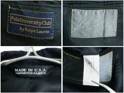 90s USA製 POLO UNIVERSITY CLUB ラルフローレン テーラード ジャケット メンズ XL 程/ オールド ポロ ブレザー スーツ ウール ストライプ
