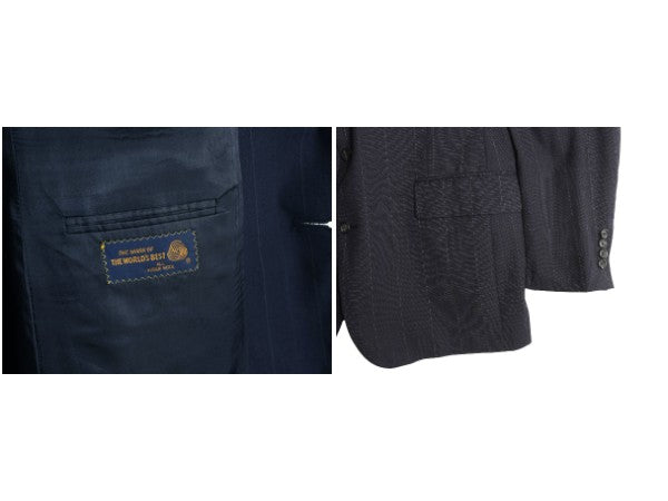 90s USA製 POLO UNIVERSITY CLUB ラルフローレン テーラード ジャケット メンズ XL 程/ オールド ポロ ブレザー スーツ ウール ストライプ