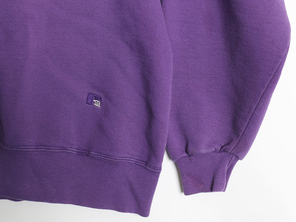 90s USA製 ラッセル 無地 スウェット メンズ レディース XXL / オールド トレーナー 前V ブランク 裏起毛 大きいサイズ ヘビーウェイト 紫