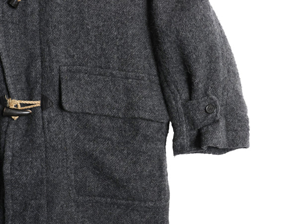 00s バナナリパブリック ダッフル コート メンズ L 古着 オールド アウトドア ウール モヘア ロング チェック ライナー フルジップ 無地 灰