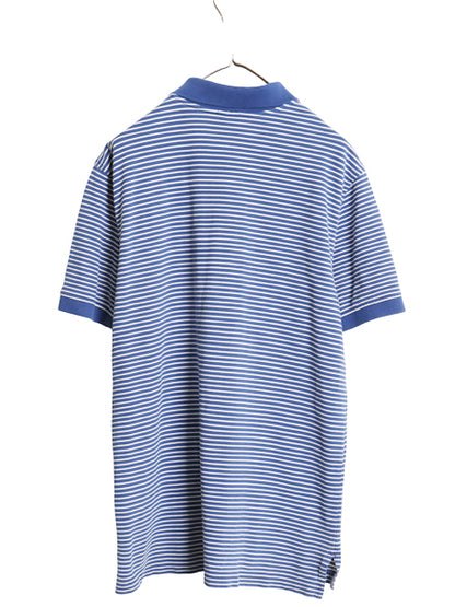 ブルックスブラザーズ ボーダー 鹿の子 半袖 ポロシャツ メンズ XL / 古着 半袖シャツ コットン カットソー スリム フィット 大きいサイズ