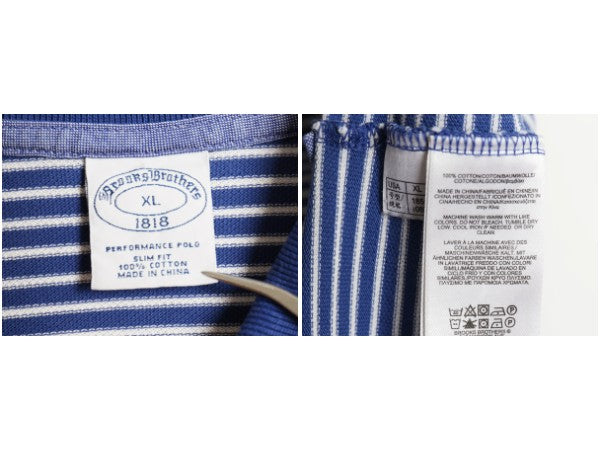 ブルックスブラザーズ ボーダー 鹿の子 半袖 ポロシャツ メンズ XL / 古着 半袖シャツ コットン カットソー スリム フィット 大きいサイズ