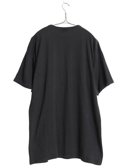 90s チャンピオン スクリプト ロゴ プリント 半袖 Tシャツ メンズ XL 古着 オールド 100% ヘビーウェイト コットン 目付き 大きいサイズ 黒