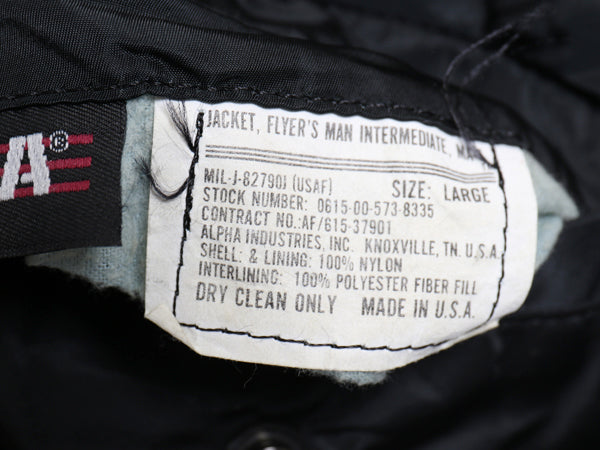 80s 90s USA製 ALPHA INDUSTRIES 社製 MA-1 フライト ジャケット メンズ L オールド ヴィンテージ 民間 ボンバー ブルゾン ミリタリー 黒