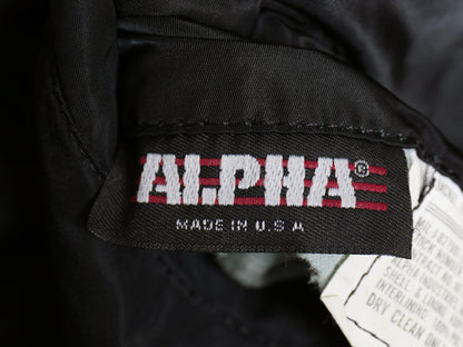 80s 90s USA製 ALPHA INDUSTRIES 社製 MA-1 フライト ジャケット メンズ L オールド ヴィンテージ 民間 ボンバー ブルゾン ミリタリー 黒