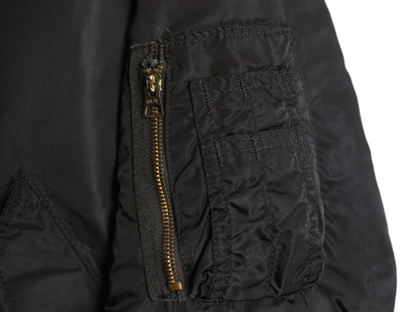 80s 90s USA製 ALPHA INDUSTRIES 社製 MA-1 フライト ジャケット メンズ L オールド ヴィンテージ 民間 ボンバー ブルゾン ミリタリー 黒