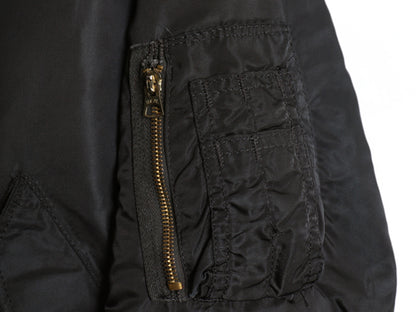 80s 90s USA製 ALPHA INDUSTRIES 社製 MA-1 フライト ジャケット メンズ L オールド ヴィンテージ 民間 ボンバー ブルゾン ミリタリー 黒