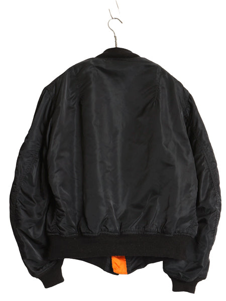 80s 90s USA製 ALPHA INDUSTRIES 社製 MA-1 フライト ジャケット メンズ L オールド ヴィンテージ 民間 ボンバー ブルゾン ミリタリー 黒