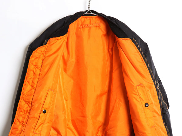 80s 90s USA製 ALPHA INDUSTRIES 社製 MA-1 フライト ジャケット メンズ L オールド ヴィンテージ 民間 ボンバー ブルゾン ミリタリー 黒