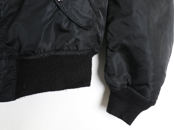 80s 90s USA製 ALPHA INDUSTRIES 社製 MA-1 フライト ジャケット メンズ L オールド ヴィンテージ 民間 ボンバー ブルゾン ミリタリー 黒