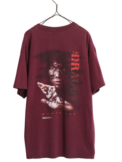 90s 00s ★ ブルースリー イラスト プリント Tシャツ メンズ XL / 古着 オールド オフィシャル ムービー 映画 俳優 ドラゴン グラフィック