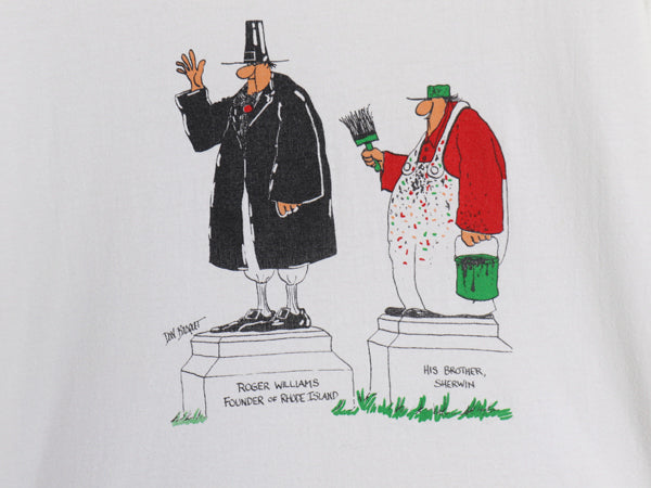 90s ジョーク キャラクター イラスト プリント Tシャツ メンズ L オールド 企業 アート グラフィック ヘビーウェイト シングルステッチ 白