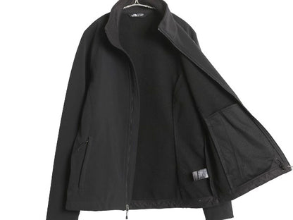 US企画 ノースフェイス APEX ソフトシェル ジャケット レディース L / アウトドア 裏 フリース 防風 ストレッチ ジャンパー フルジップ 黒