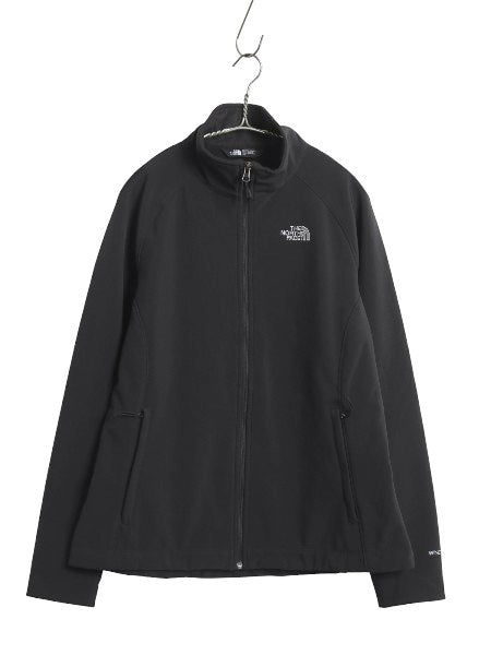 US企画 ノースフェイス APEX ソフトシェル ジャケット レディース L / アウトドア 裏 フリース 防風 ストレッチ ジャンパー フルジップ 黒