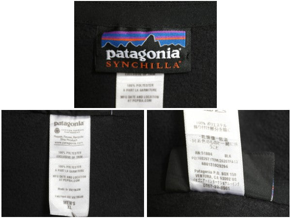 パタゴニア シンチラ マイクロD ハーフジップ フリース プルオーバー メンズ XL / 13年製 ロンT 長袖 Tシャツ ハイネック 大きいサイズ 黒