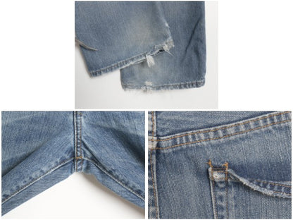 ポロ ラルフローレン デニム パンツ メンズ 34 30 / 古着 ヴィンテージ 加工 ジーンズ ジーパン スリム ストレート 革パッチ ヒゲ ボトムス