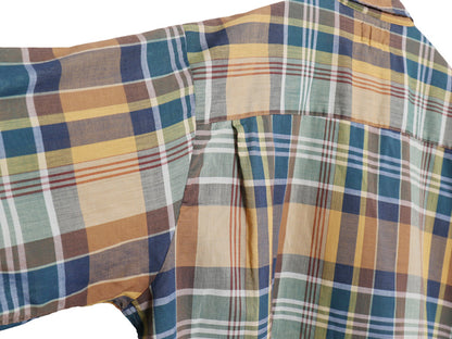 60s 70s ★ マドラス チェック 半袖 シャツ メンズ XL / ヴィンテージ ボックス シワになりにくい マルチカラー ポケット付き 大きいサイズ