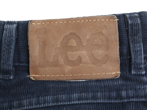 80s USA製 リー 200 コーデュロイ パンツ メンズ 32 30 / 古着 ヴィンテージ スリム ストレート コーズ ノータック 細畝 ボトムス ネイビー