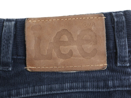 80s USA製 リー 200 コーデュロイ パンツ メンズ 32 30 / 古着 ヴィンテージ スリム ストレート コーズ ノータック 細畝 ボトムス ネイビー