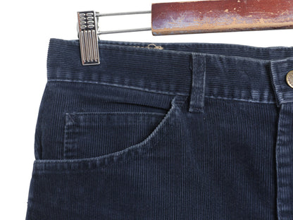 80s USA製 リー 200 コーデュロイ パンツ メンズ 32 30 / 古着 ヴィンテージ スリム ストレート コーズ ノータック 細畝 ボトムス ネイビー