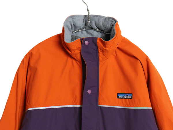 90s パタゴニア グリッセ ギア ジャケット キッズ 12 メンズ XS 程/ 98年製 オールド アウトドア ナイロン 裏 パイル フリース ツートン