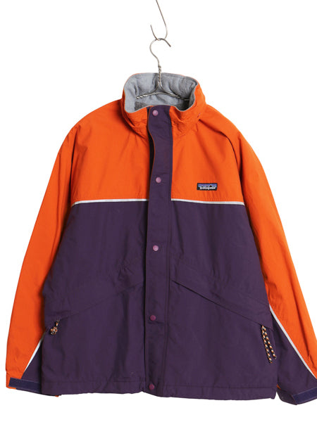 90s パタゴニア グリッセ ギア ジャケット キッズ 12 メンズ XS 程/ 98年製 オールド アウトドア ナイロン 裏 パイル フリース ツートン