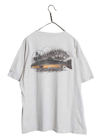 00s オービス フィッシュ イラスト プリント Tシャツ メンズ L 程/ オールド アウトドア アート グラフィック フィッシング ヘビーウェイト