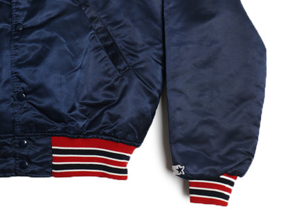 90s USA製 レッドソックス ナイロン サテン スタジャン メンズ L 古着 オールド MLB オフィシャル スターター 中綿 キルティング ライナー