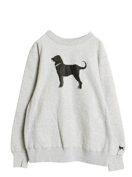 90s The Black Dog ドッグ プリント スウェット メンズ レディース L 程 古着 オールド トレーナー 裏起毛 ヘビーウェイト リバース タイプ