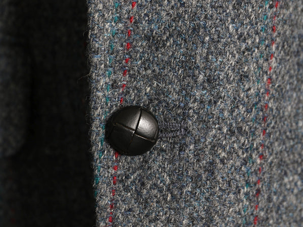 80s USA製 ハリスツイード テーラード ジャケット メンズ L 程/ ヴィンテージ ブレザー ウール ツイード ストライプ トラッド シンプル 灰