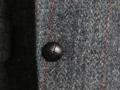 80s USA製 ハリスツイード テーラード ジャケット メンズ L 程/ ヴィンテージ ブレザー ウール ツイード ストライプ トラッド シンプル 灰